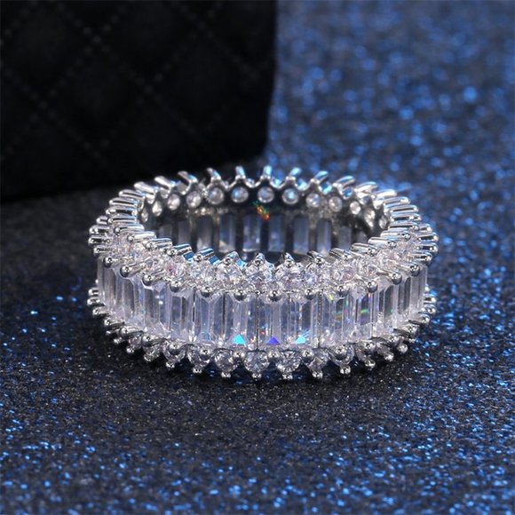 Fashion Dainty Gems Zircon Beautiful Eternity Rings for Women, EVGG1369 - Picture 2 of 14